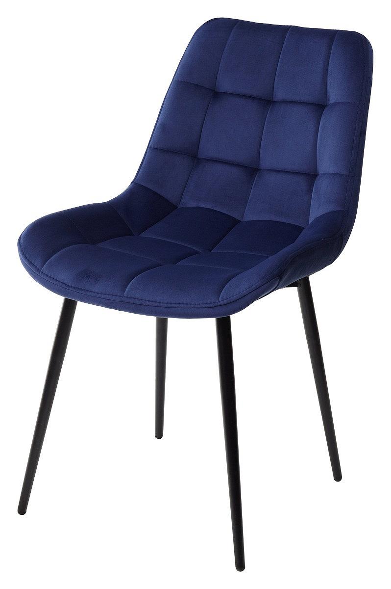 Стул ХОФМАН, цвет темно-синий #H60, велюр / черный каркас стул обеденный металлический b915 – темно серый