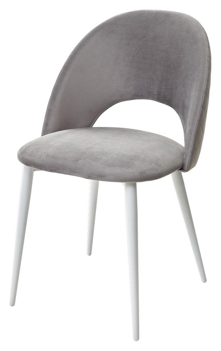 Стул MAX светло-серый #26, велюр / белый каркас стул стул congo светло серый велюр