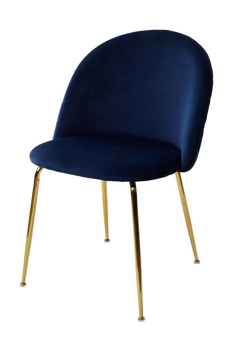 Стул PRESLEY BLUVEL-86 NAVY BLUE / золотой каркас полубарный стул nepal pb розовый 15 велюр каркас h 68cm