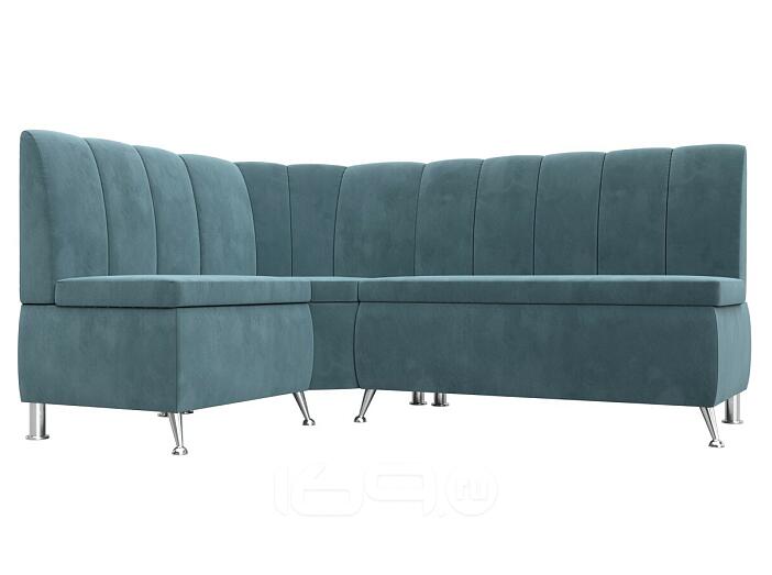 Диван кухонный угловой кантри левый угол seven 113 бирюзовый без механизма