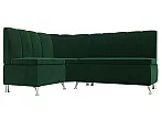 Диван кухонный угловой кантри велюр левый угол seven 626 зеленый без механизма