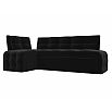 Диван кухонный угловой люксор левый угол черный дельфин