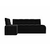 Диван кухонный угловой люксор левый угол черный дельфин
