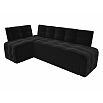 Диван кухонный угловой люксор левый угол черный дельфин
