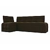 Диван кухонный угловой люксор левый угол коричневый дельфин