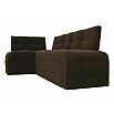 Диван кухонный угловой люксор левый угол коричневый дельфин