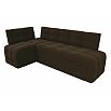 Диван кухонный угловой люксор левый угол коричневый дельфин