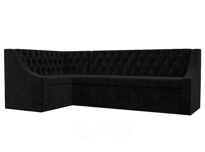 Диван кухонный угловой мерлин левый угол seven 35 черный дельфин