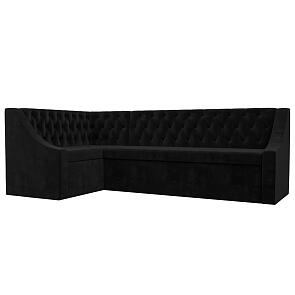 Диван кухонный угловой мерлин левый угол seven 35 черный дельфин