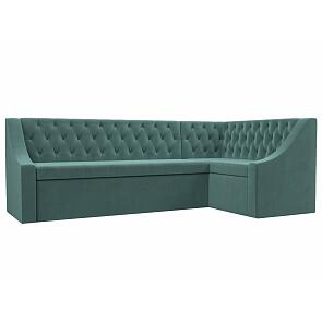 Диван кухонный угловой мерлин правый угол seven 113 бирюзовый дельфин