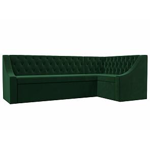 Диван кухонный угловой мерлин правый угол seven 626 зеленый дельфин