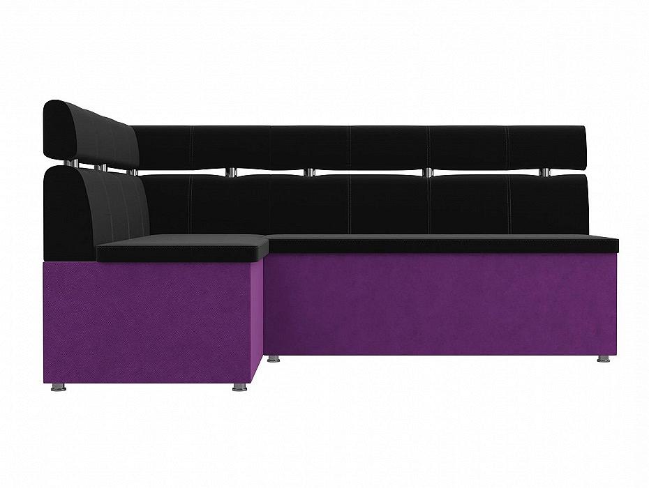 Диван кухонный угловой Классик левый Микровельвет Черный Фиолетовый кровать интерьерная сицилия микровельвет фиолетовый