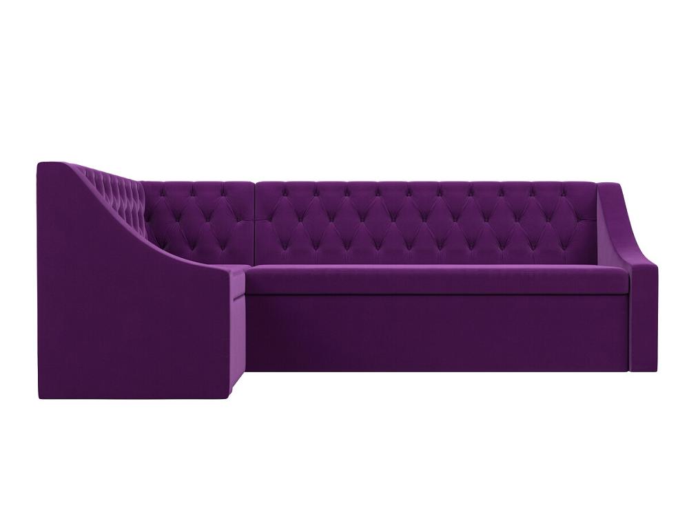 Диван кухонный угловой Мерлин левый Микровельвет Фиолетовый диван кухонный прямой мерлин микровельвет фиолетовый