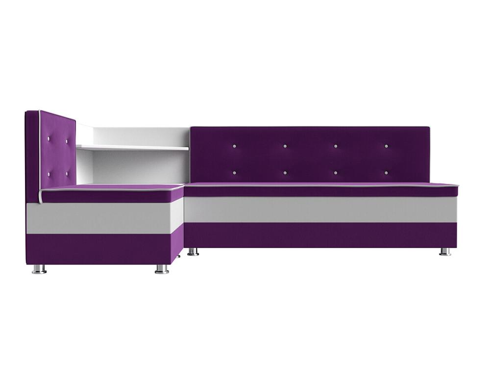 Диван кухонный угловой Милан левый Микровельвет Фиолетовый Белый расческа массажная прорезиненная ручка вентилируемая 4 2 × 23 см фиолетовый белый