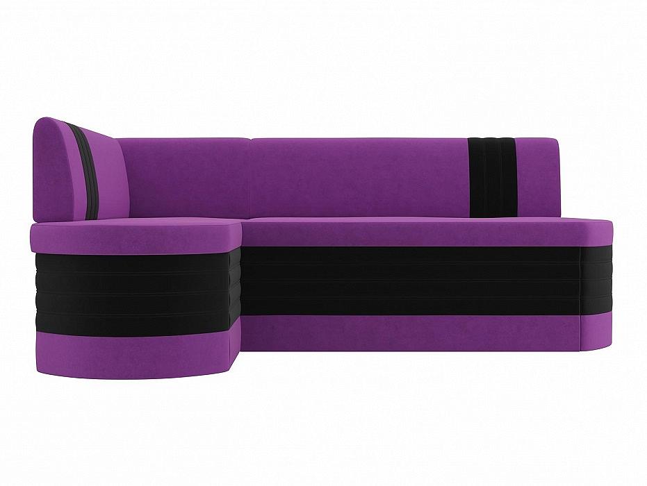 Диван кухонный угловой Токио левый Микровельвет Фиолетовый Черный кровать интерьерная ларго микровельвет фиолетовый 160х200