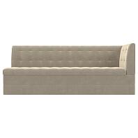 Диван кухонный угловой Бриз правый Микровельвет Бежевый