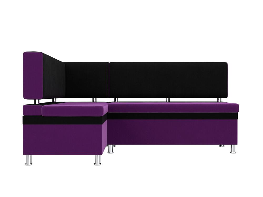 Диван кухонный угловой Стайл левый Микровельвет Фиолетовый Черный нож кухонный samura mo v универсальный 125мм