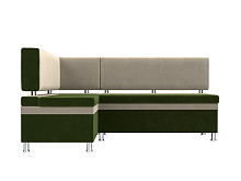 

Диван кухонный угловой Стайл левый Микровельвет Зеленый Бежевый