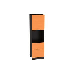 Шкаф пенал с 1-ой дверцей и 2-мя ящиками Техно ШП 602 Оранжевый металлик-Венге