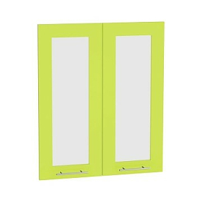 Комплект фасадов Валерия-М со стеклом для каркаса Ф-45Н В609 Лайм глянец