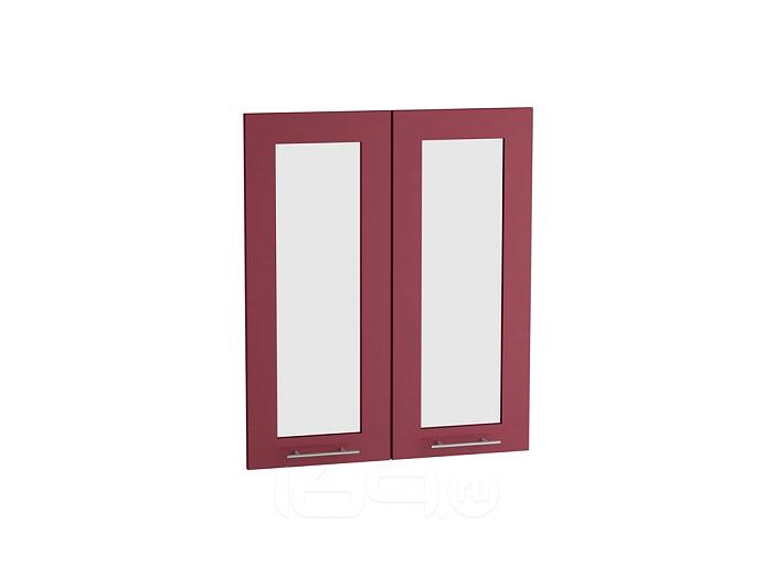 Комплект фасадов Валерия-М со стеклом для каркаса Ф-45 В600 Бордовый глянец