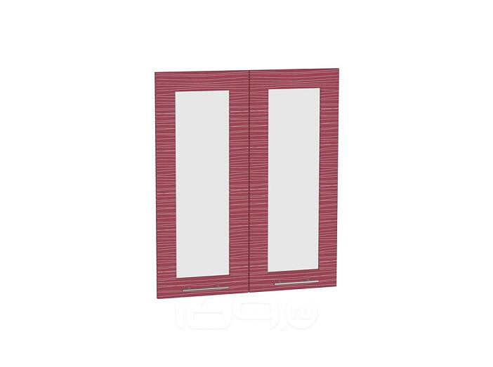 Комплект фасадов Валерия-М со стеклом для каркаса Ф-45 В600 Красный глянец страйп