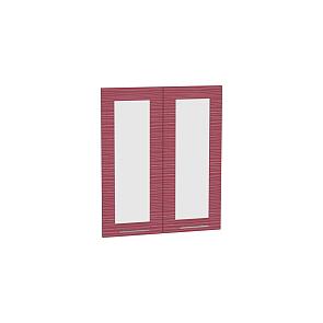 Комплект фасадов Валерия-М со стеклом для каркаса Ф-45 В600 Красный глянец страйп