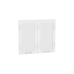 Комплект фасадов Валерия-М со стеклом для каркаса Ф-55 В800 Белый глянец страйп