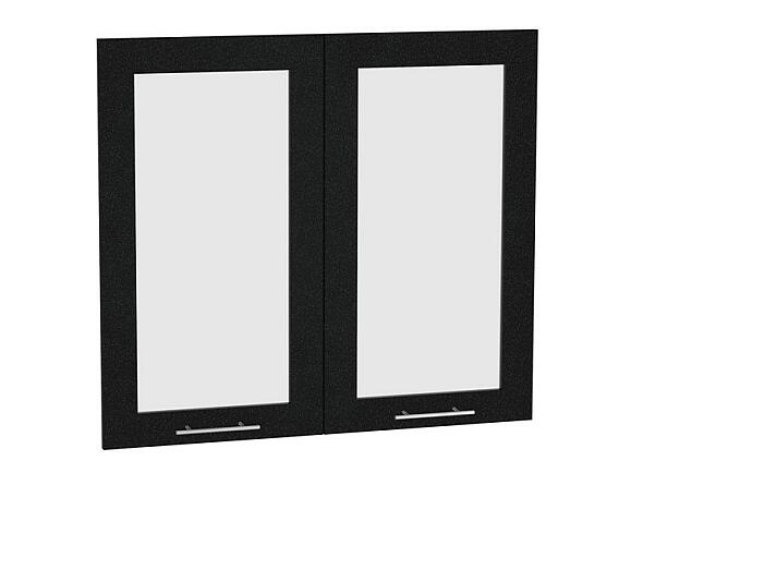 Комплект фасадов Валерия-М со стеклом для каркаса Ф-55 В800 Чёрный металлик
