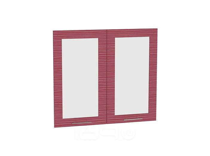Комплект фасадов Валерия-М со стеклом для каркаса Ф-55 В800 Красный глянец страйп