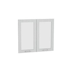 Комплект фасадов Валерия-М со стеклом для каркаса Ф-55 В800 Серый металлик дождь