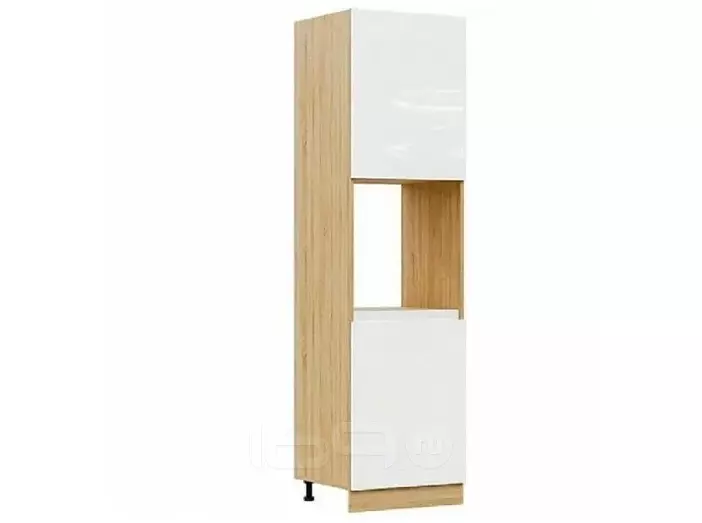 ЛДСП Кухня Карина Пенал для встраиваемой бытовой техники (Белый глянец, Сонома)