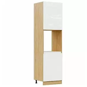 ЛДСП Кухня Карина Пенал для встраиваемой бытовой техники (Белый глянец, Сонома)