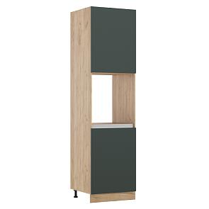 ЛДСП Кухня Карина Пенал для встраиваемой бытовой техники (Изумрудный, Дуб Крафт)