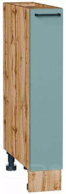 Шкаф нижний бутылочница Флэт Grey-green In 2S/Дуб Вотан 816*150*478