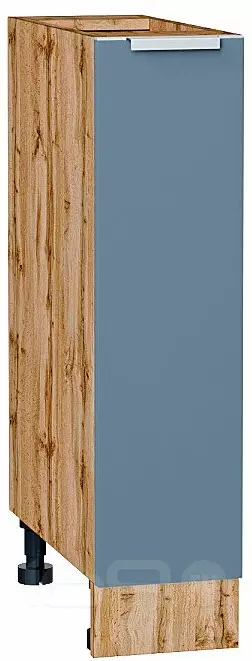 Шкаф нижний бутылочница Фьюжн Silky Blue Дуб Вотан 816*200*480
