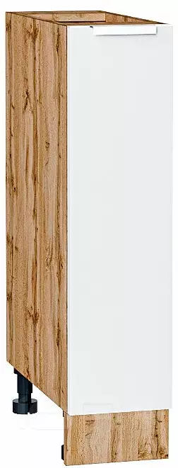 Шкаф нижний бутылочница Фьюжн Silky White Дуб Вотан 816*200*480
