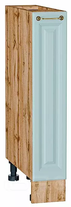 Шкаф нижний бутылочница Ницца Голубой/Дуб Вотан 816*150*478
