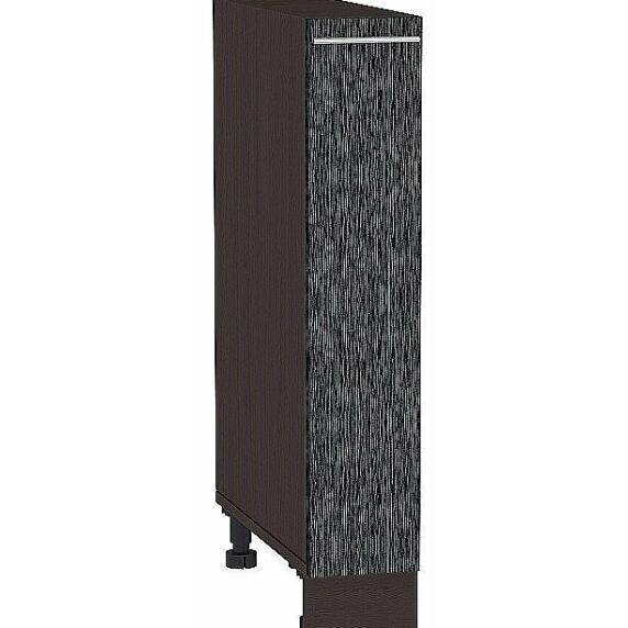 Шкаф нижний бутылочница Валерия-М Черный металлик дождь Graphite 816*200*478