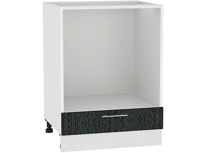 Шкаф нижний под духовку Валерия-М НД 600 Черный металлик дождь-Белый