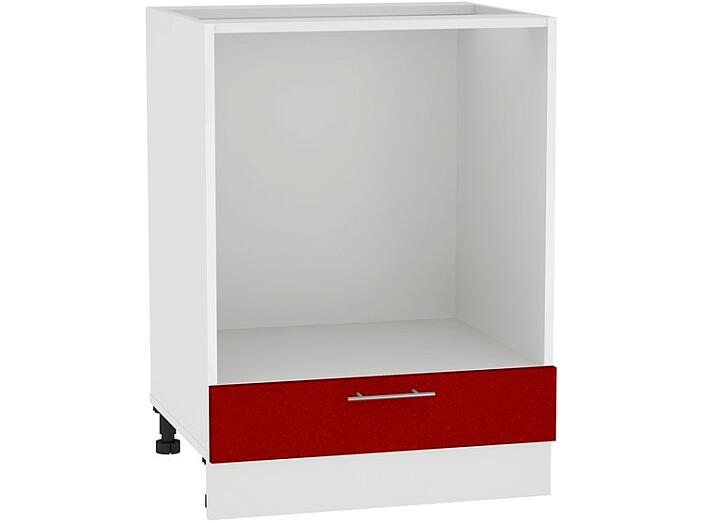 Шкаф нижний под духовку Валерия-М НД 600 Гранатовый металлик-Белый