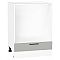Шкаф нижний под духовку Флэт Light Grey In 2S/Белый 816*600*476