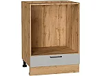 Шкаф нижний под духовку Флэт Light Grey In 2S/Дуб Вотан 816*600*476