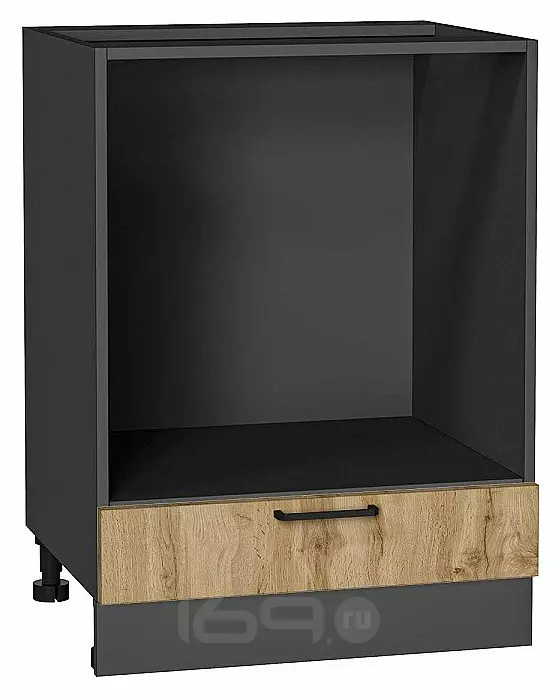 Шкаф нижний под духовку Флэт Wotan Oak 2S/Graphite 816*600*476