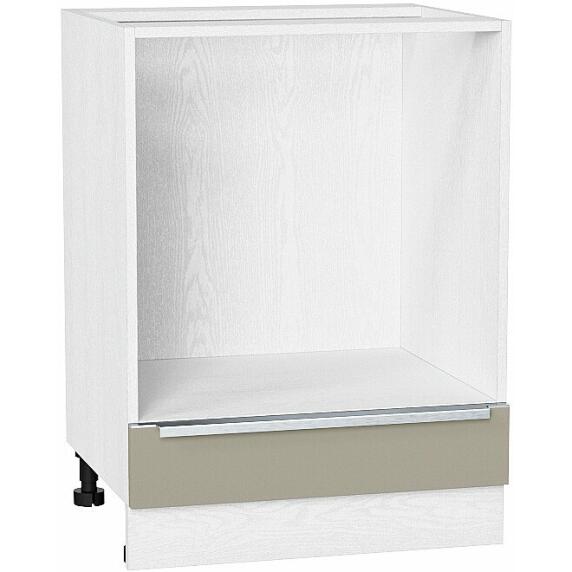 Шкаф нижний под духовку Фьюжн НД 600 Silky Grey-Белый