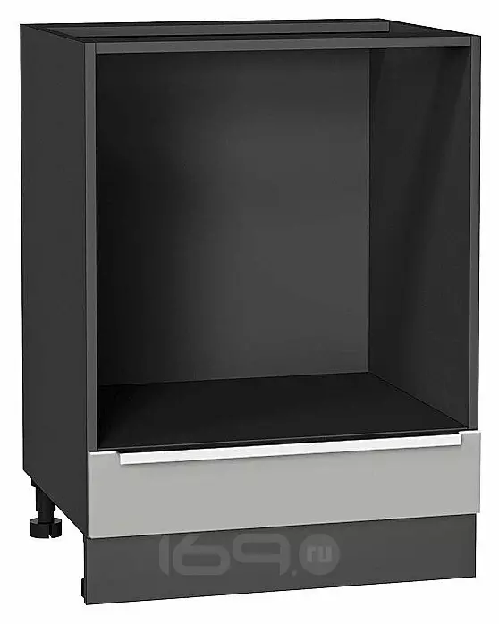 Шкаф нижний под духовку Фьюжн Silky Light Grey Graphite 816*600*476