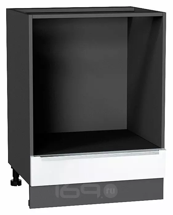 Шкаф нижний под духовку Фьюжн Silky White Graphite 816*600*476