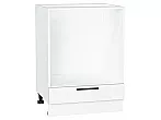 Шкаф нижний под духовку Глетчер Айленд Силк Белый 816*600*474