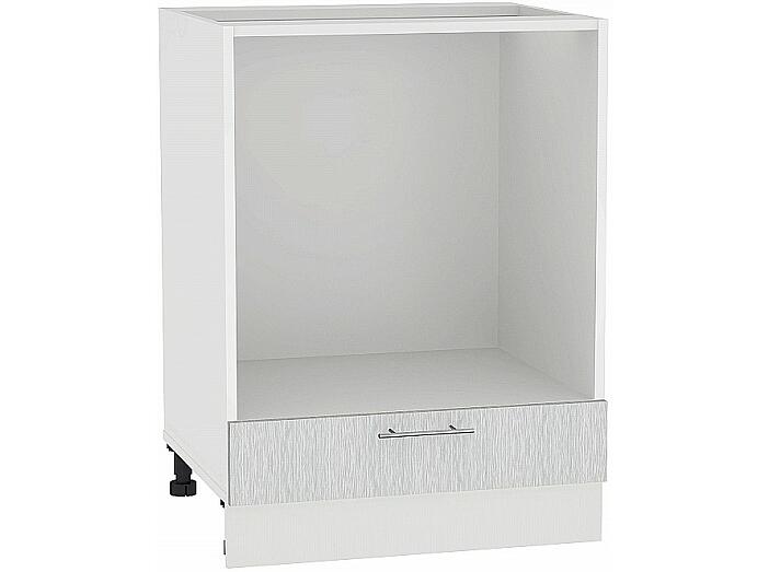 Шкаф нижний под духовку Валерия-М НД 600 Серый металлик дождь светлый-Белый