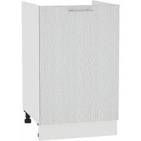 Шкаф нижний под мойку с 1-ой дверцей Валерия-М НМ 500 Серый металлик дождь светлый-Белый